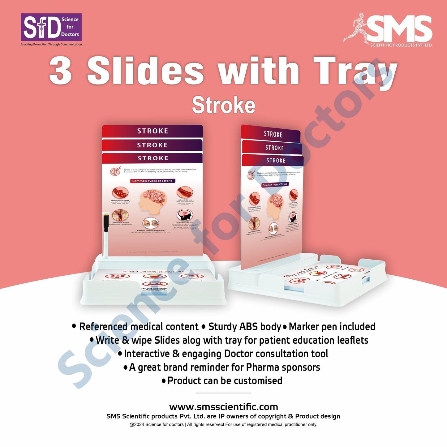 Stroke: 3 Slides Patient Leaflet Tray