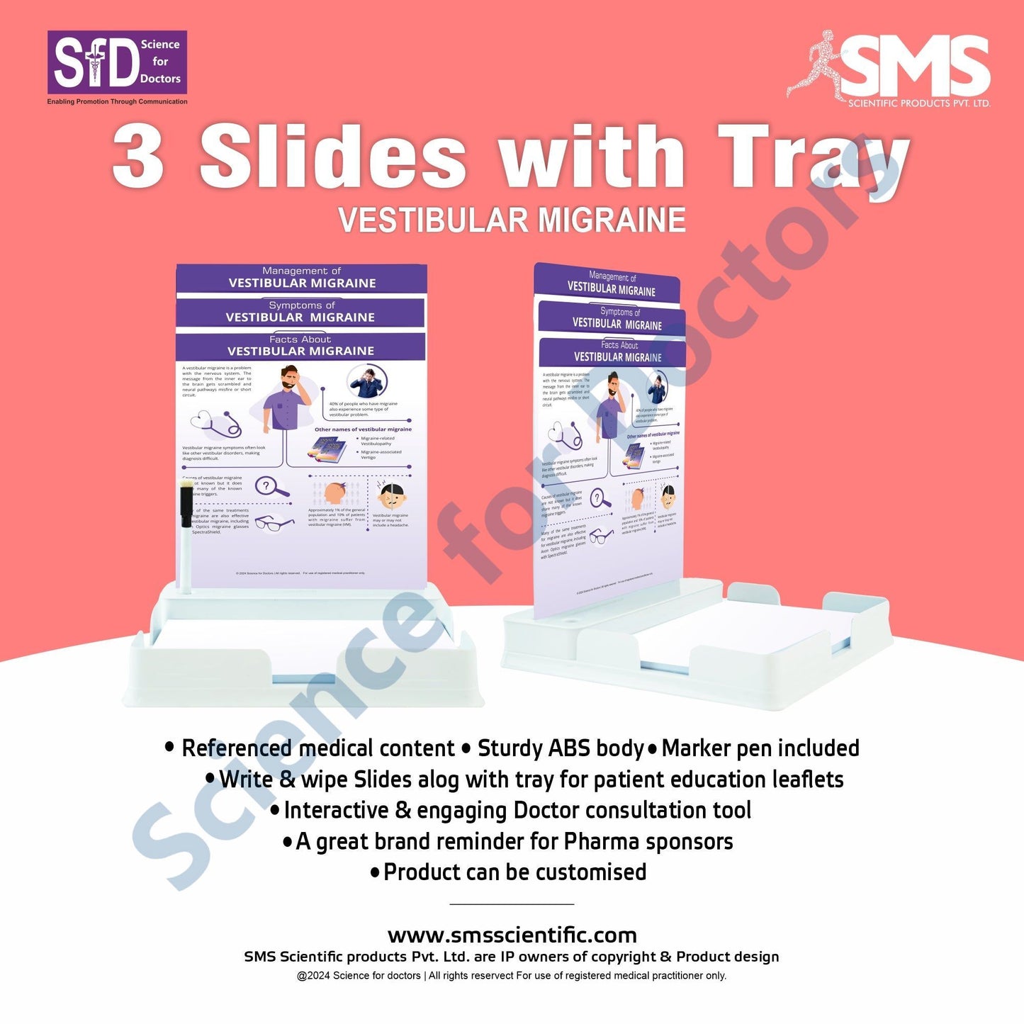 Vestibular Migraine: 3 Slides Patient Leaflet Tray