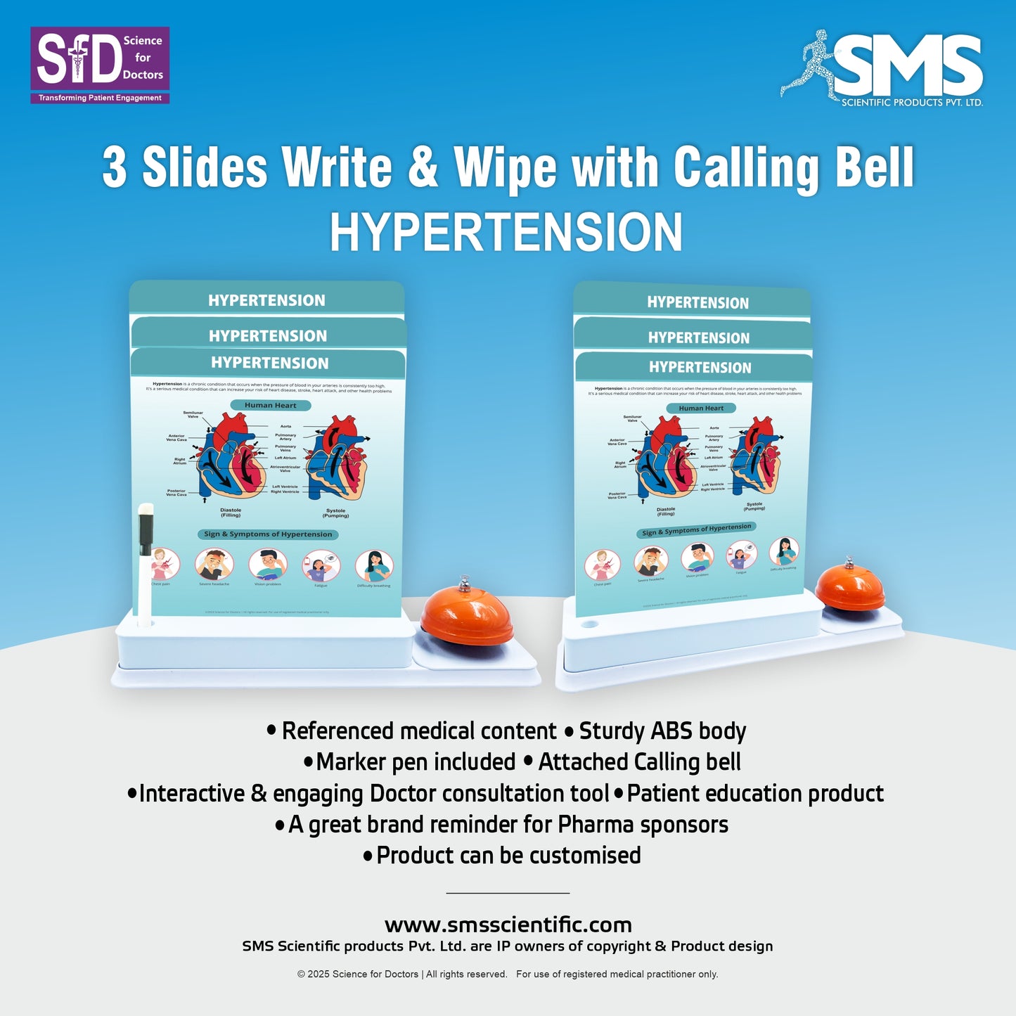 3 Slides Write & Wipe with Calling Bell - Hypertension