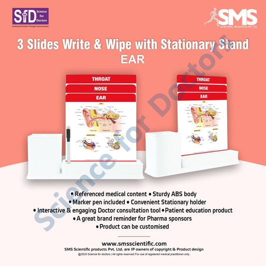 3 Slide Write Wipe With Stationery Stand - EAR