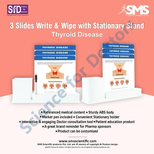 3 Slide Write Wipe With Stationery Stand - Thyroid Disease