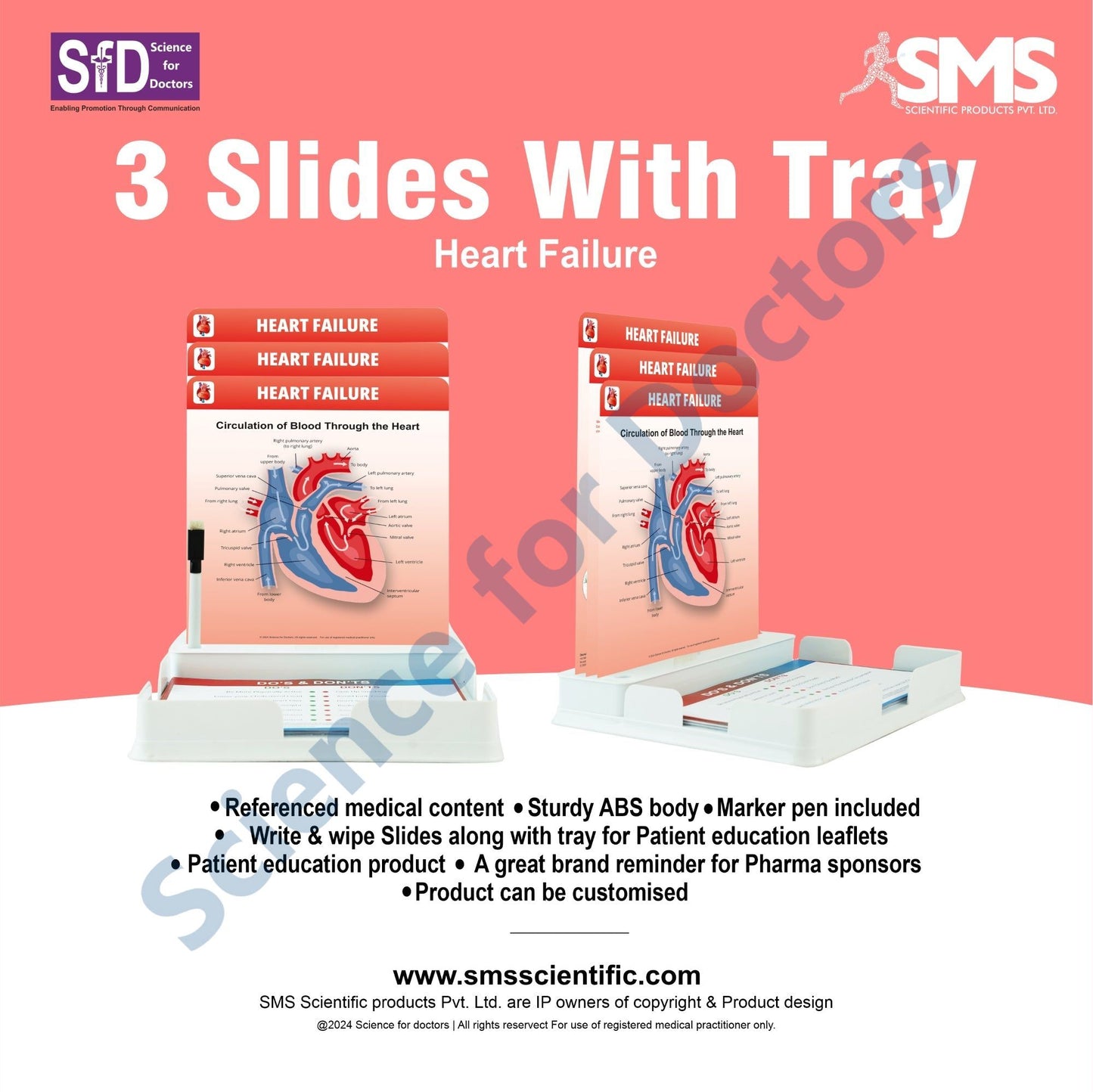 Heart Failure: 3 Slides Patient Leaflet Tray