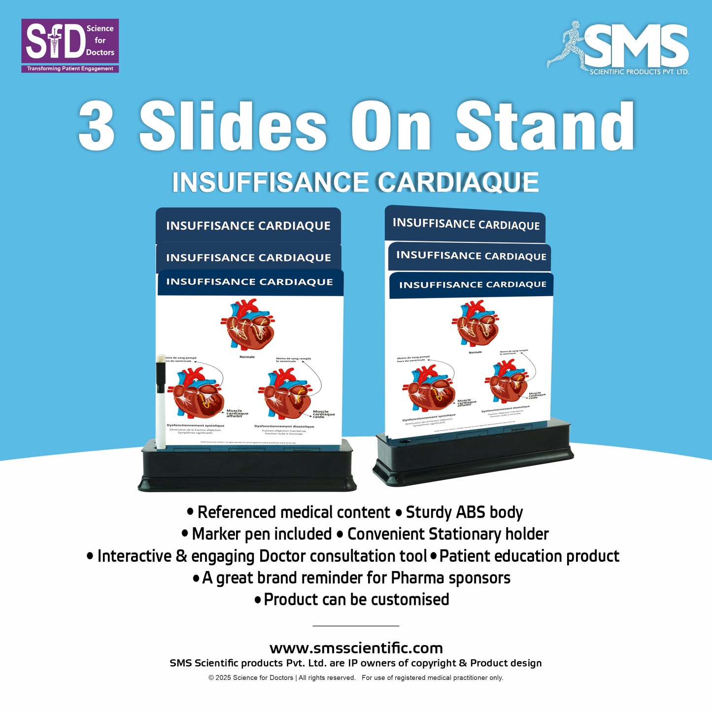 Insuffisance Cardiaque: 3 Slides on Stand