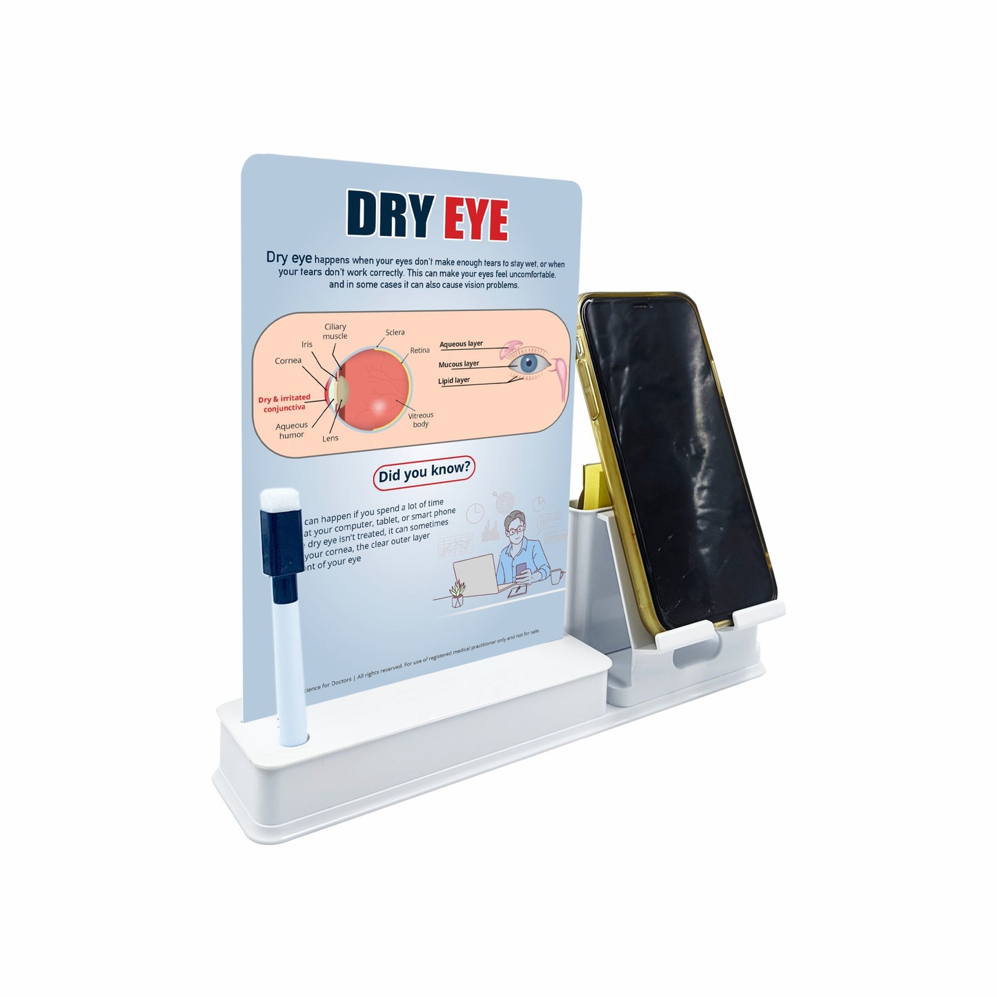 Smart - 1 Slide Write & Wipe With Mobile and Chitpad Stand - Dry Eye