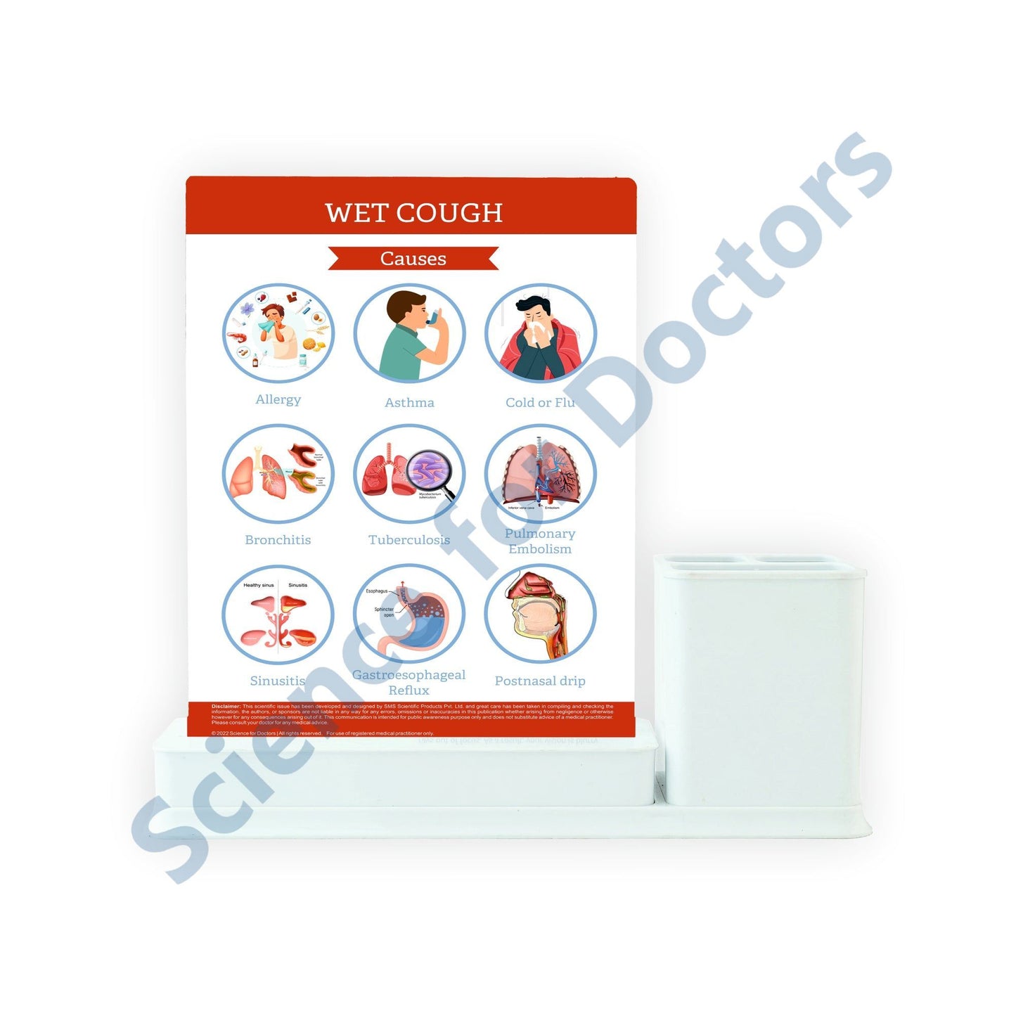 WET COUGH: 1 Slides Write & Wipe with Stationary Stand