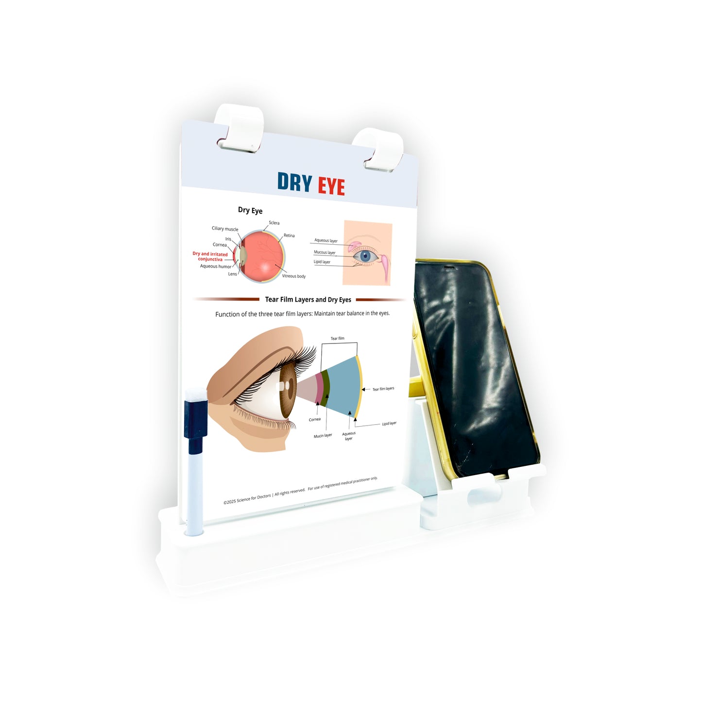Smart - A5 Flip wipe With Mobile and Chit Pad Stand  - Dry Eye