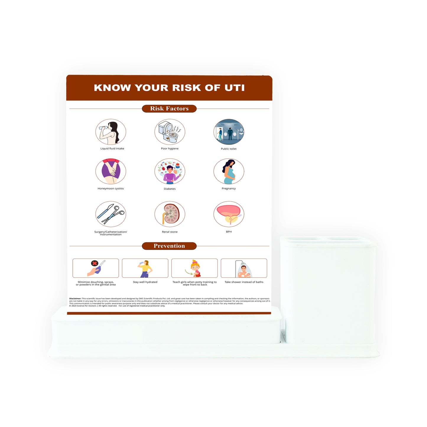 Your Risk of UTI: 1 Slides Write & Wipe with Stationary Stand
