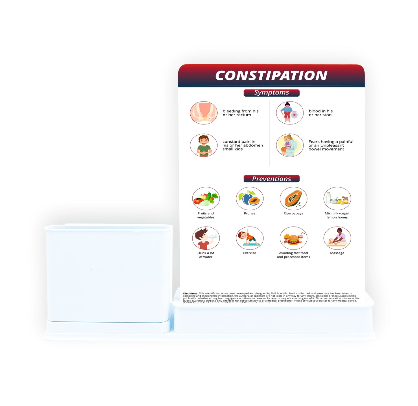 Smart - 3 Slides Write & Wipe With Mobile and Chit pad Stand - Fecal Impaction