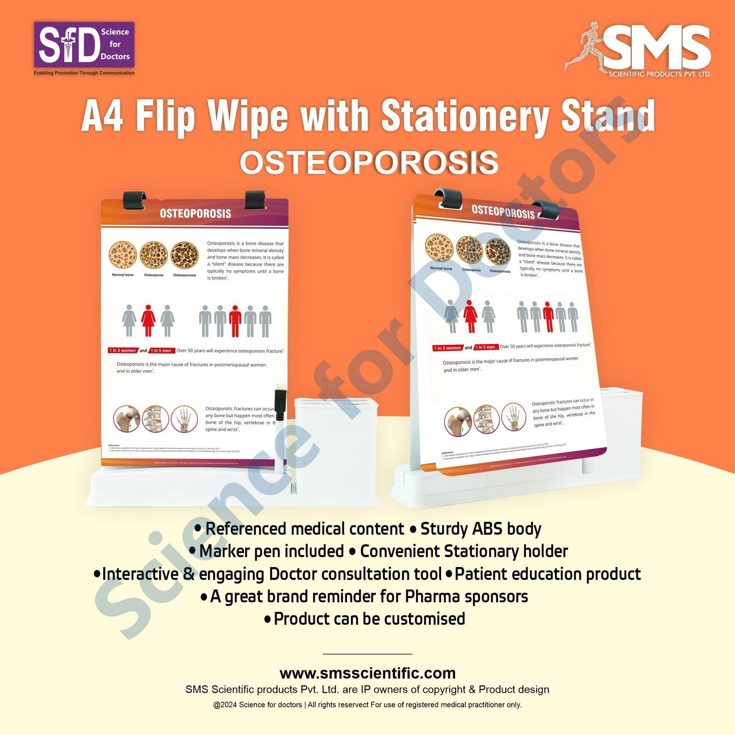 Osteoporosis_1: A4 Flip Wipe With Stationary Stand