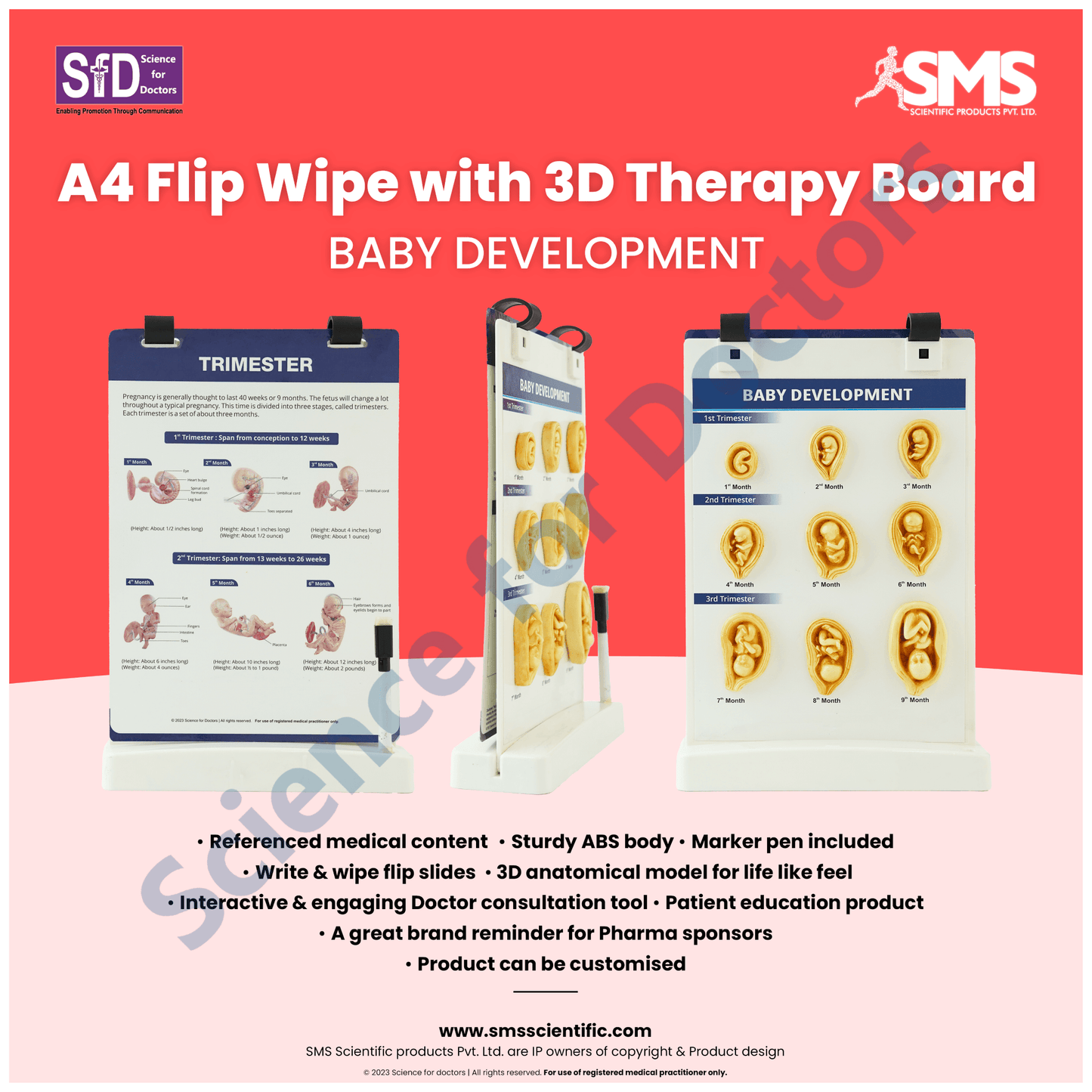 Baby Development: A4 Flip Wipe with 3D Therapy Board