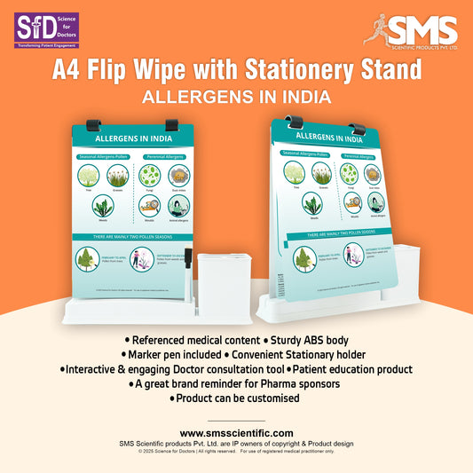 Allergens in India: A4 Flip Wipe with Stationery Stand