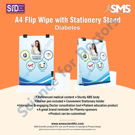 Diabetes: A4 Flip Wipe With Stationery Stand