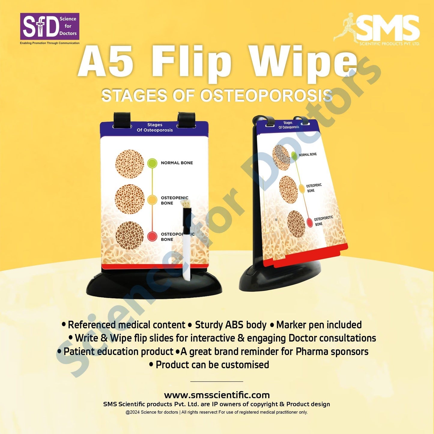 Stages of Osteoporosis: A5 Flip Wipe