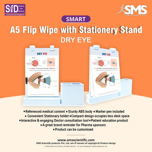 Smart - A5 Flip wipe With Stationery Stand  -  Dry Eye
