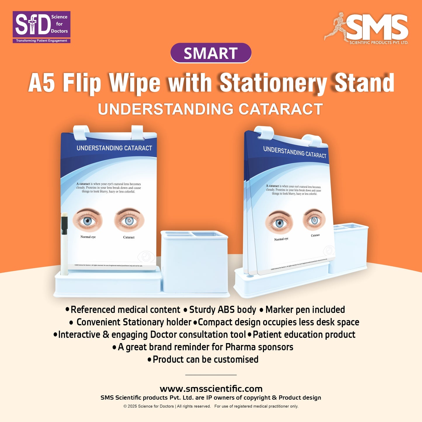 Smart - A5 Flip wipe With Stationery Stand  -   UNDERSTANDING CATARACT