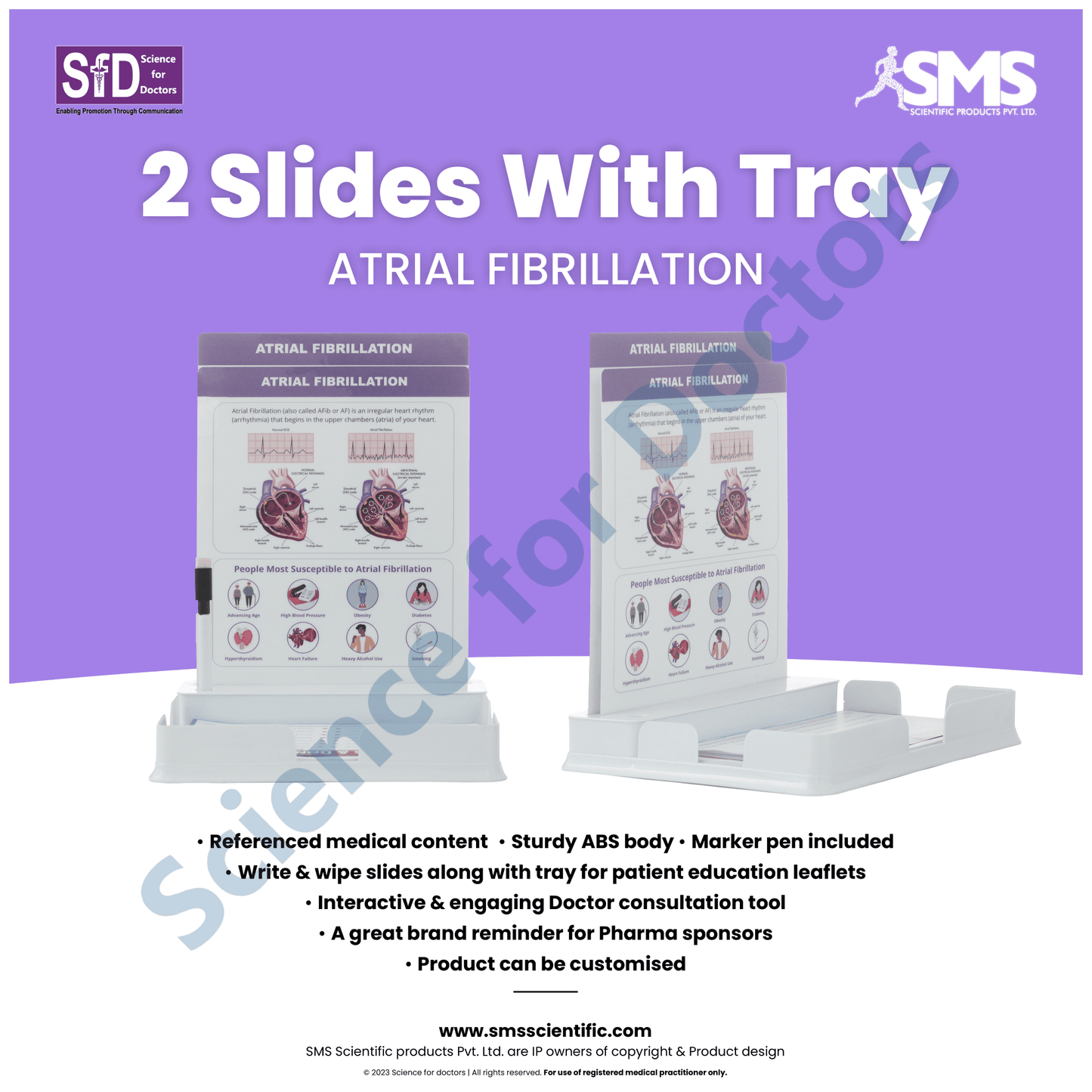 Atrial Fibrillation: 2 Slides Patient Leaflet Tray