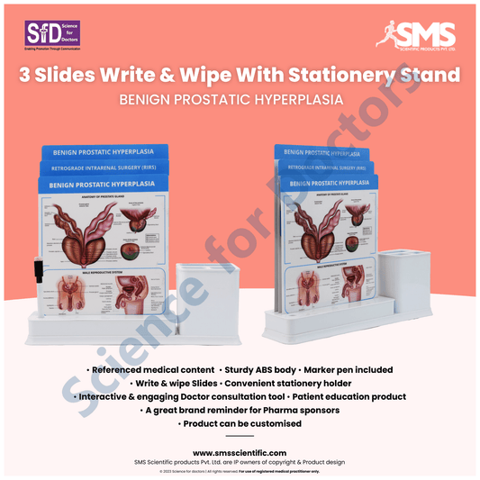 Benign Prostatic Hyperplasia: 3 Slides Write & Wipe with Stationary Stand