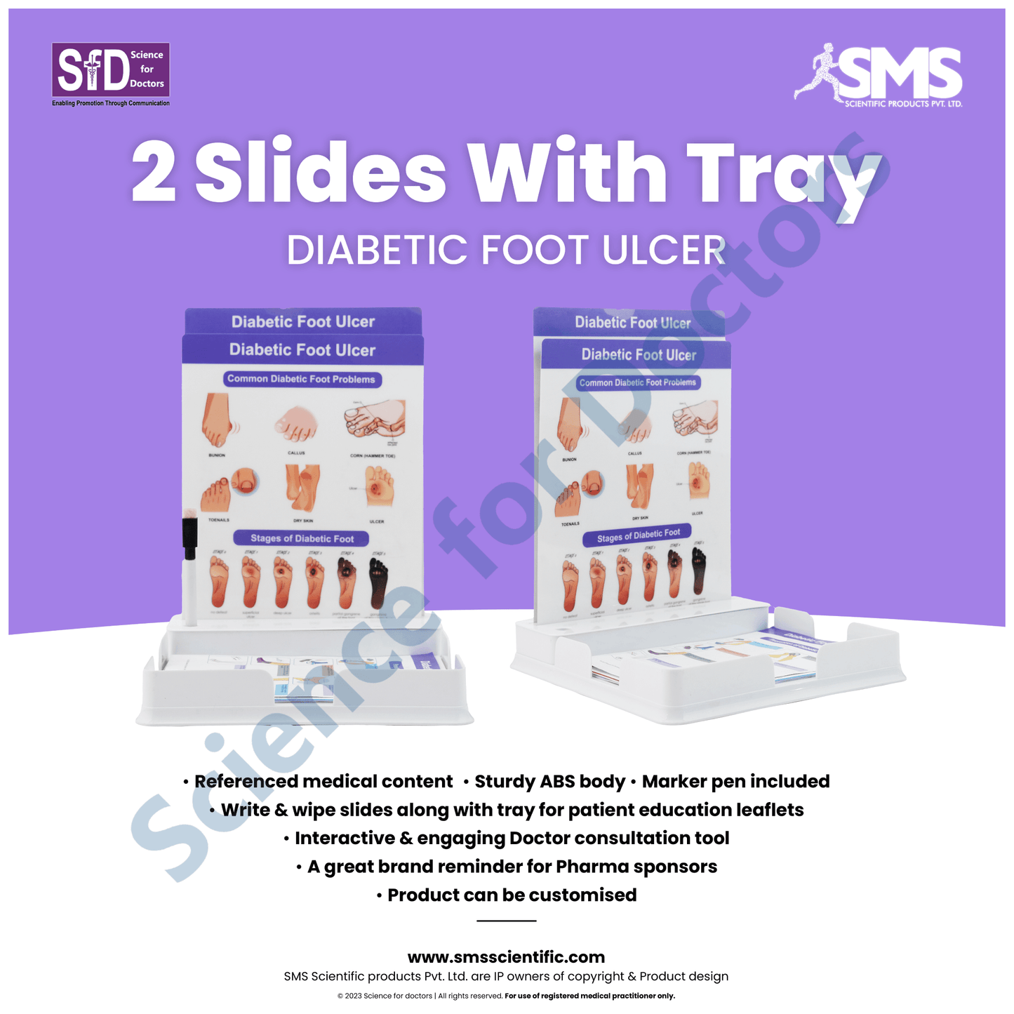 Diabetic Foot Ulcer: 2 Slides Patient Leaflet Tray