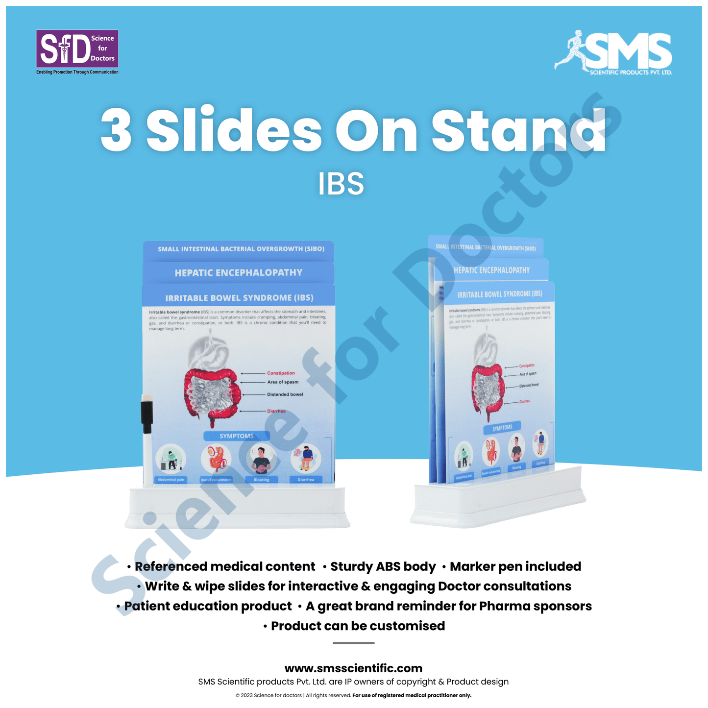 IBS (Irritable bowel syndrome): 3 slide on stand