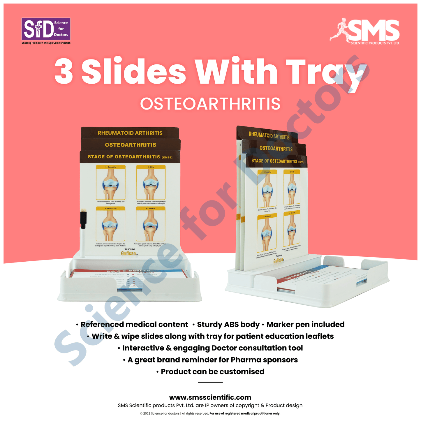 Osteoarthritis: 3 Slides Patient Leaflet Tray