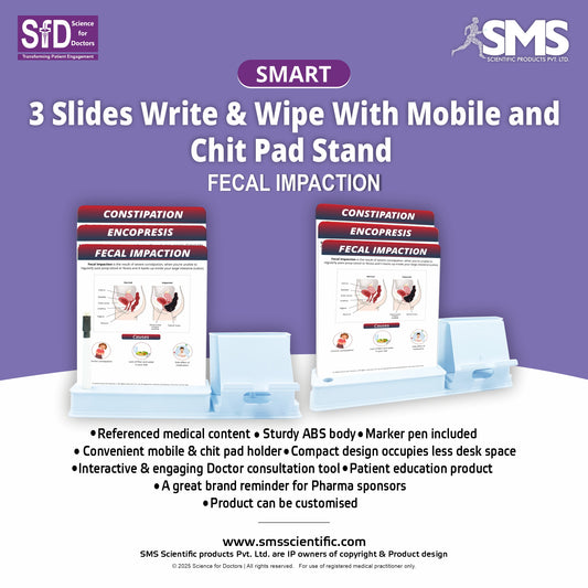 Smart - 3 Slides Write & Wipe With Mobile and Chit pad Stand - Fecal Impaction
